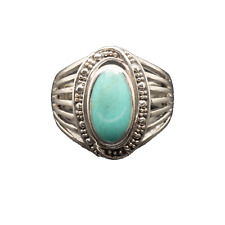 Ovale Turquoise 925 Bague en