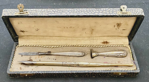 Vtg german silver 800 - silver, desk