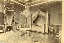 France, Château de Compiègne, Napoleon III's bedroom, ca.1880, vintage