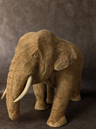 éléphant bois teck - Éléphant,