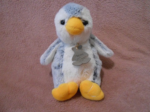 Peluche doudou pingouin gris - peluche,