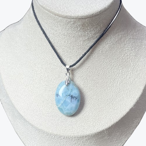 Pendentif larimar ovale - larimar,