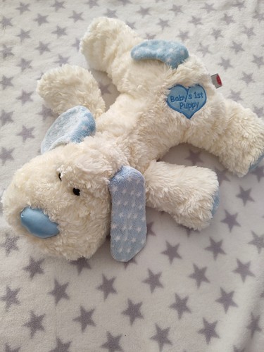 Doudou peluche chien bleu - chien,