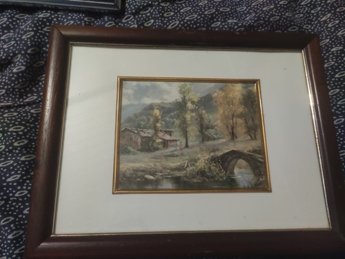 Ancien tableau huile - huile, sur