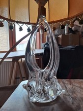  Petit Pied de Lampe Vintage en Cristal  ou verre torsadé 60/70 Avec Abas Jour