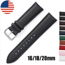 Bracelet De Montre En Cuir À Motif Litchi Avec Boucle En Acier Inoxydable 16/ /