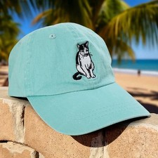 Vintage Pepe's Cafe Key West Hat – Billy Bob the Cat – Turquoise Baseball Cap