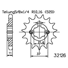 Pignon 15 dents pour SYM Quad Lander 200 année 2006-2010 de Esjot