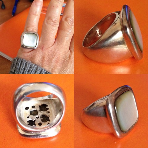 Superbe bague sertie nacre - sertie, de