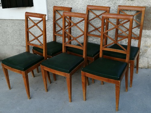 Lot chaises croisillons art - 6,
