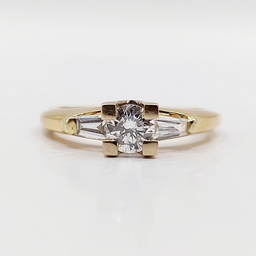 Bague solitaire vintage - , 18k