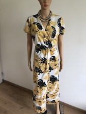 robe longue jaune blanche et