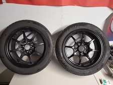 2 PCS ROTA WHEELS CIRCUIT 8 15X6.5 4X100 +38 67.1 BORE. Color : BLACK