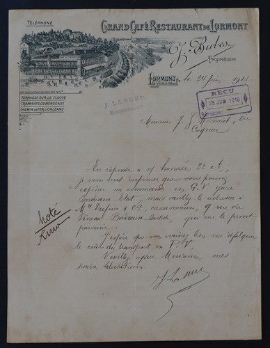 Facture lormont 1918 birbes - j,