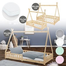 Lit d'enfant en bois tente