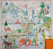 Unused w/box HERMES Carre 90 Cosmographia Universalis Silk Scarf / US duty free
