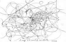 DESSIN ORIGINAL AU CRAYON - MARCEL DELMOTTE  - COMPOSITION ABSTRAITE CIRCA 1980