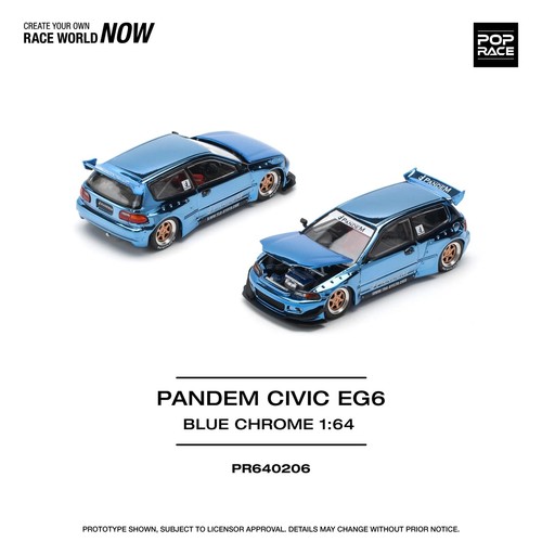 Pandem civic eg6 chrome - chrome, bleu