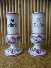 x2 pot pharmacie apothicaire sans couvercle style ancien porcelaine craquelée