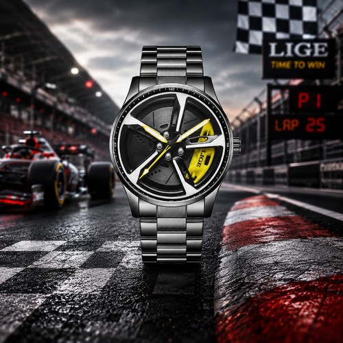 Car wheel rim watch - car, men