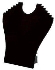 PRESENTOIR PLAT POUR PARURE BIJOUX COLLIER VELOURS NOIR 21 x 19 NEUF