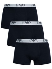 Emporio Armani Pour des hommes Lot de 3 boxers en coton stretch, Bleu