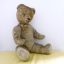 Grand ours en peluche ancien vers 1930/1950, hauteur 62 cm.
