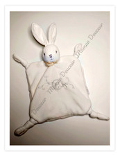 Doudou plat lapin blanc - lapin, crème