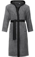 Peignoir de Bain Éponge 100% Coton Homme LA40-190 Gris Foncé-12/Noir-30 XL