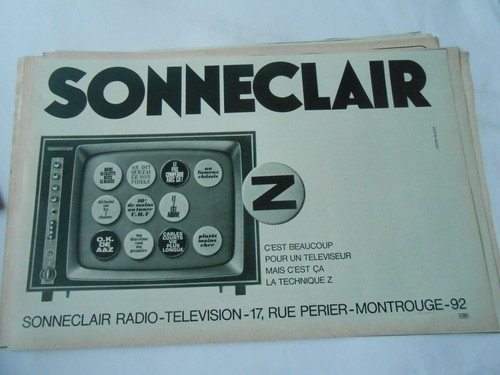 Publicité 1967 sonneclair - publicité,