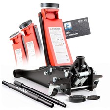 AREBOS 3t Cric hydraulique mobile, cric pour voiture avec patins en caoutchouc