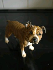 Country Artists Brindle Staffordshire Bull Terrier Dog Figurine