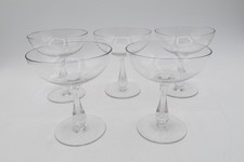 SET 5 CHAMPAGNE COUPE 4" CLEAR GLASSES STEMWARE!