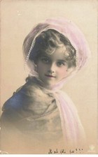 Portrait of Grete Reinwald with Pink Scarf Around Her Head