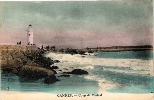 Cpa cannes coup de mistral - cannes,