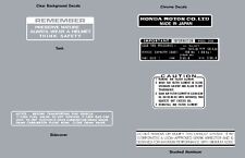 HONDA Z50 1972 WARNING LABEL ( RED BIKE) DECAL SET K3  REPRO Z50A Soft Tail Z50J