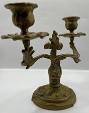 Candle holder, chandelier, 2 lights, bronze, rock decor, Louis XV, 19th century