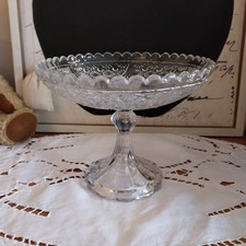 Plateau Sur Pied Vintage En Verre