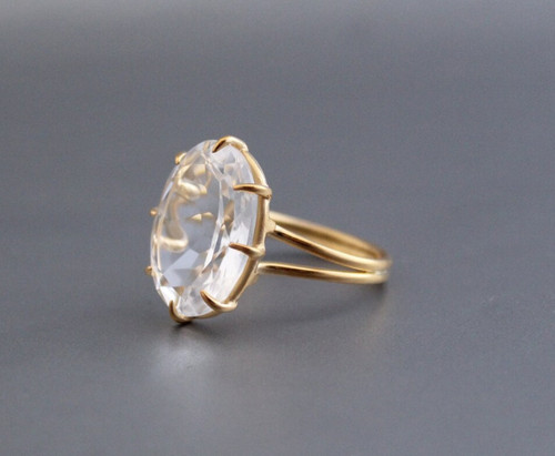 Bague quartz blanc argent 925 - blanc,