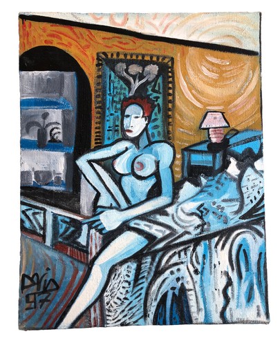 Huile sur toile fixé - ,