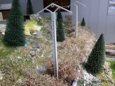 pylônes ho 5 poteaux béton gris moyenne tension anneaux 1/87 train maquette