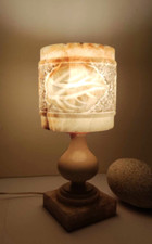 Vintage 1970s Alabaster Bedside Lamp