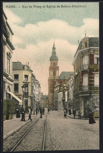 Cpa mons rue nimy et - mons,, de