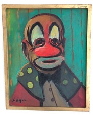 CELSO LAGAR ARROYO (1891 - 1966) - CLOWN - ORIGINAL FRAMED PAINTING - C. 1930