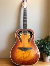 Ovation 12 String Deep Body Acoustic Guitar Brown Soundhole Design