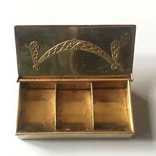 Gold Brass Stamp Box Decor Garland & Tassels Engraved Germany