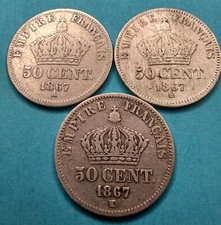"403" Lot 3 pièces ARGENT 50