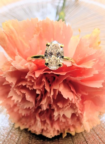 Bague solitaire sertie - or,