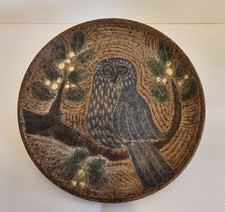 David Stuart Dinner Plate - Owl On Tree Branch With Leafs - 9 Dia