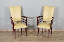 Paire de fauteuils Art déco acajou cuir